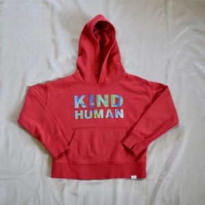 GAP Kids 'KIND HUMAN' Sweatshirt Red/Earth Design Size Small 6-7